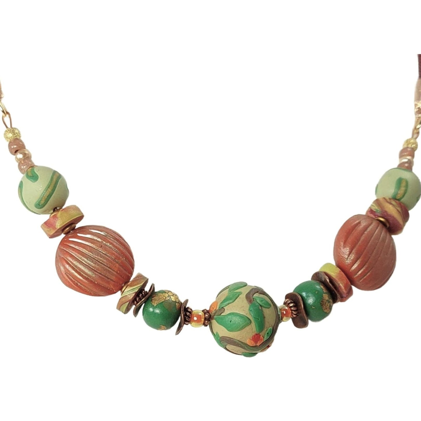 Vine and Leaves Bead Necklace