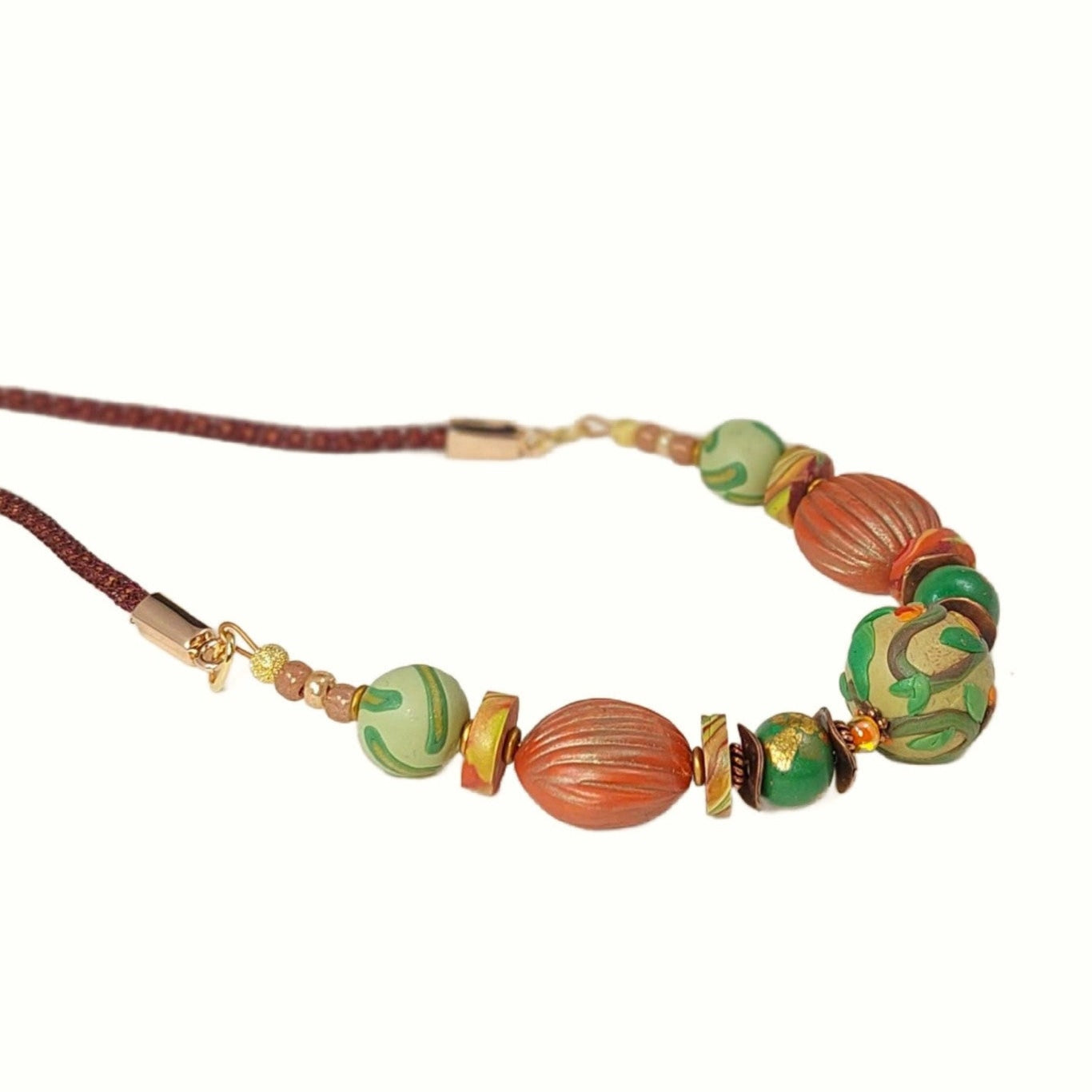 Vine and Leaves Bead Necklace