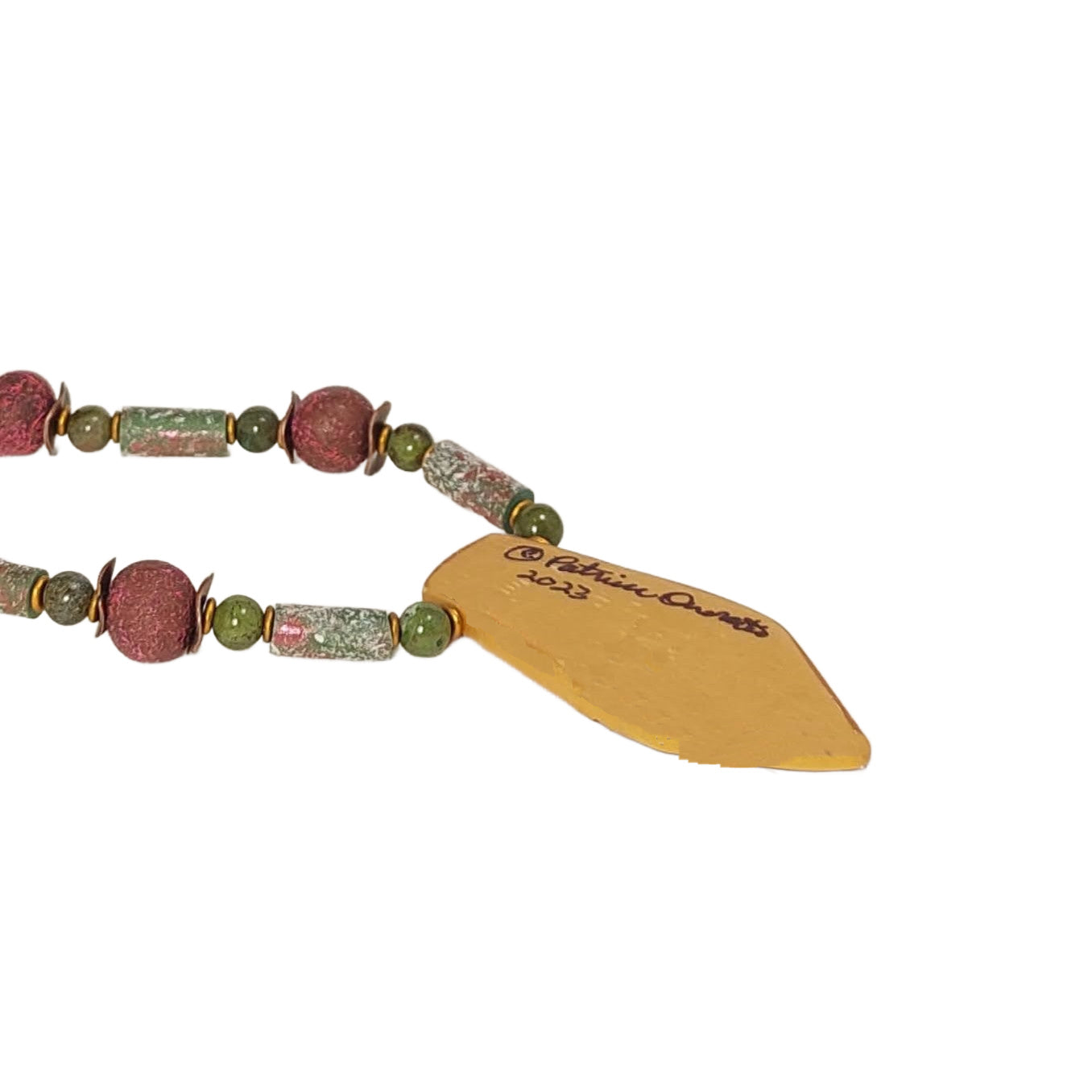 Back of pendant, signed and dated by the artist. Free shipping in the US.