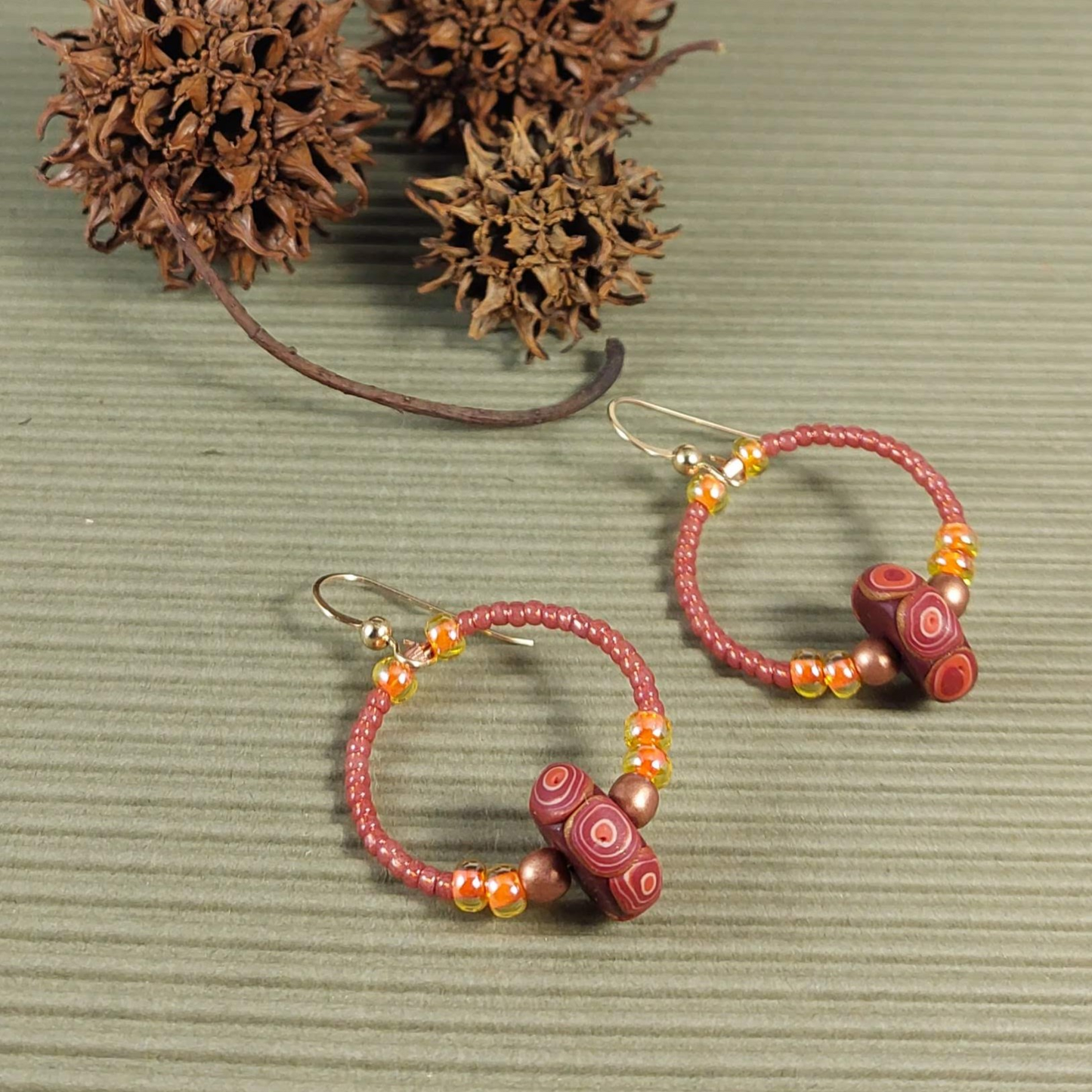 Beaded Hoop Earrings