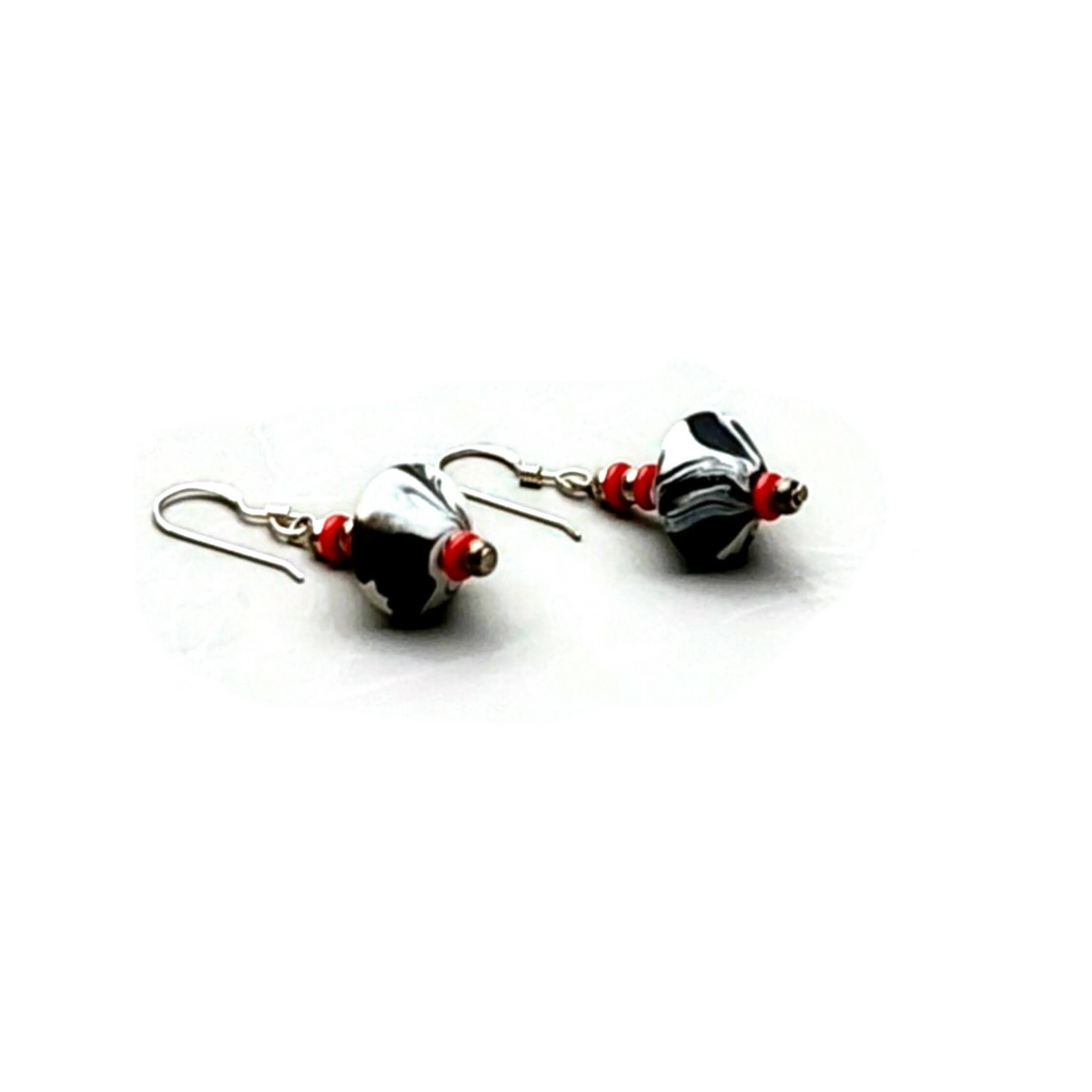 Marbled Bicone Drop Earrings