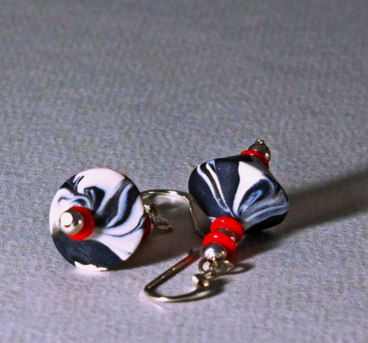 Marbled Bicone Drop Earrings