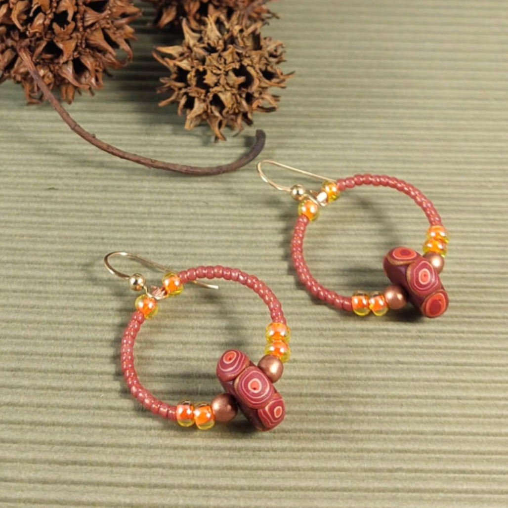 Beaded Hoop Earrings