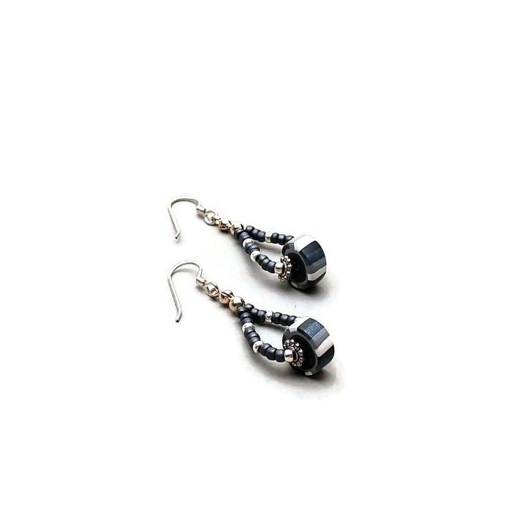 Striped Disk Earrings
