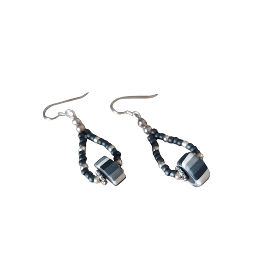 Striped Disk Earrings