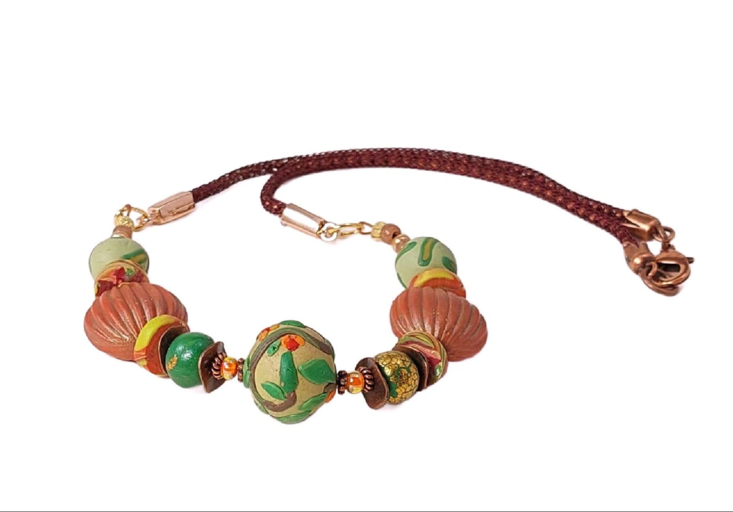 Vine and Leaves Bead Necklace