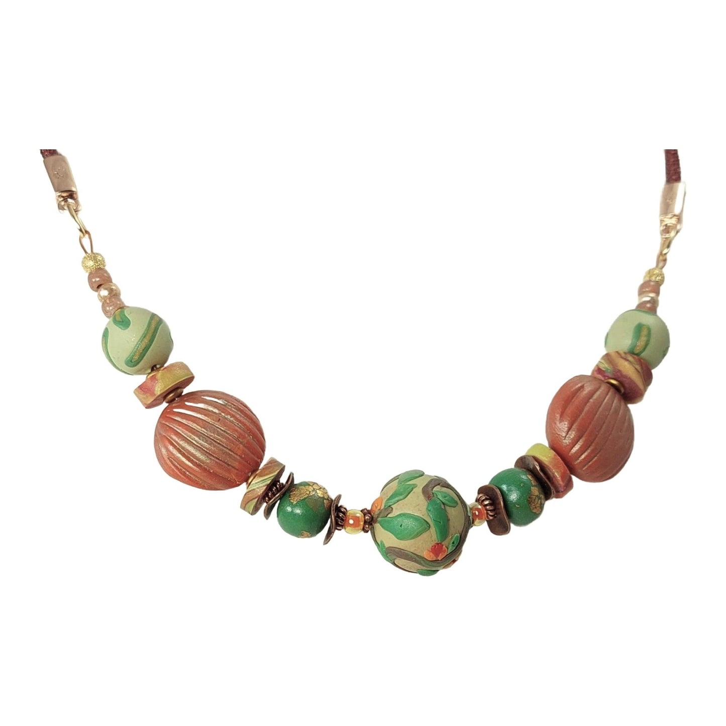 Vine and Leaves Bead Necklace